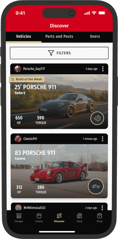 Discover screen in the RevMatch app