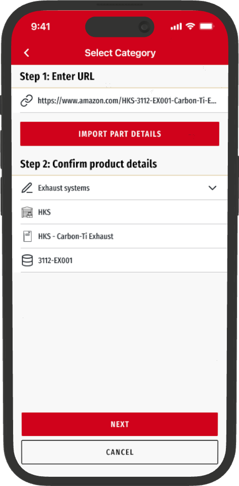 Shop screen in the RevMatch app